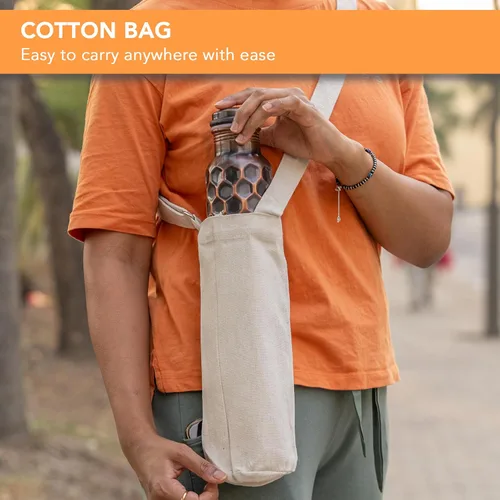 Miniatura 6 de Botella de agua de cobre 100% puro para beber 34 onzas, extra grande, recipiente de cobre ayurvédico para beber, beber, yoga, fitness e hidratación