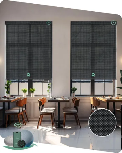 Miniatura 8 de Yoolax Persianas solares motorizadas que filtran la luz, persianas inteligentes con control remoto, funcionan con Alexa, persianas enrollables
