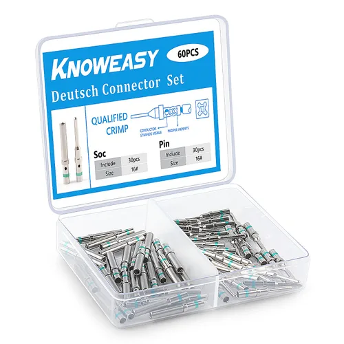 Miniatura 8 de Knoweasy 50 pares de tamaño 16 kit de conectores de pines DT Deutsch: contactos sólidos para automoción, contactos de pin y zócalo con chapado