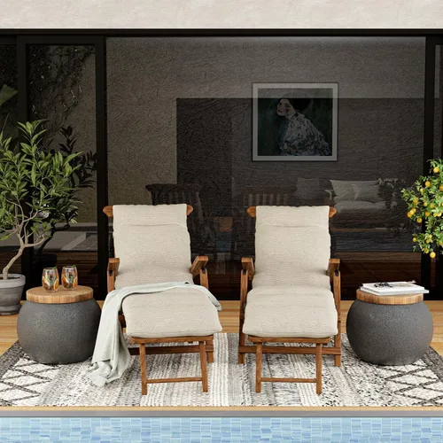 Miniatura 2 de SUNBURY Mesa auxiliar para interiores y exteriores, mesas auxiliares de 14 pulgadas de ancho para patio, mesa auxiliar decorativa, taburete
