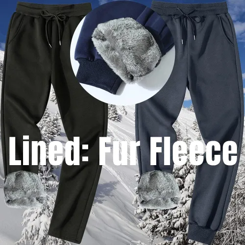 Miniatura 2 de GXAMOY Pantalones de forro polar de invierno para hombre, pantalones deportivos con forro de sherpa, pantalones deportivos gruesos y cálidos