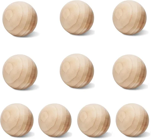 Miniatura 10 de 3 bolas de madera de 75 mm, 4 piezas de bolas de madera redondas sin terminar, bolas de madera naturales grandes de 75 mm para manualidades