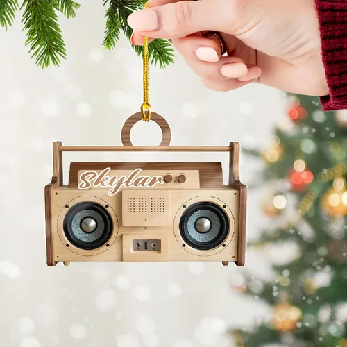 Miniatura 6 de Adorno de radio personalizado 2025, adorno de radio retro personalizado, cinta de cassette, adornos retro, adornos de radio de Navidad, adornos