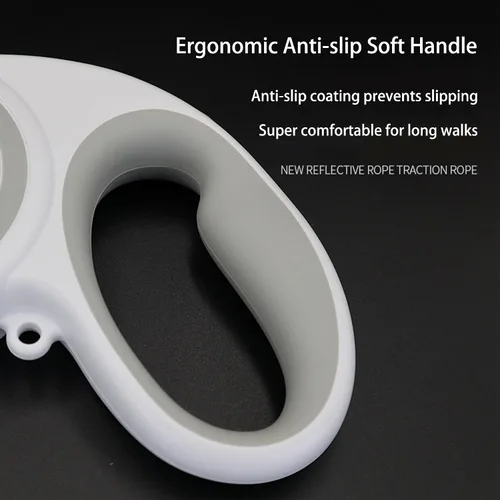 Miniatura 5 de Correa retráctil para perro de 360° sin enredos, cinta de nailon reflectante resistente de 10 pies de largo, hasta 44 libras, sistema de frenado