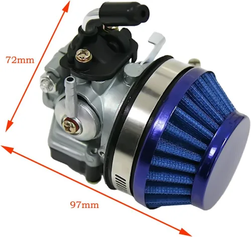 Miniatura 4 de JRL Carburador de carreras para bicicleta motorizada con motor de 2 tiempos de 80 cc