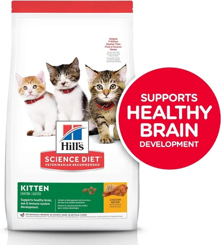 Miniatura 10 de Hill's Science Diet Kitten, Nutrición Premium para Gatito, Comida Seca para Gatos, Receta de Pollo, Bolsa de 7 lb White