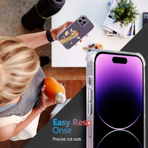 Miniatura 7 de Roemary Funda de jirafa para iPhone 7/8/SE 2020 con diseño floral de jirafa, patrón floral con protector de pantalla