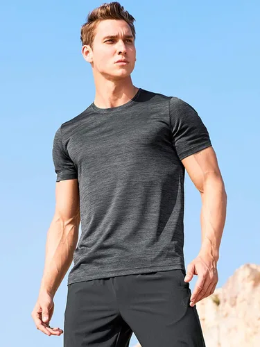 Miniatura 2 de Paquete de 5 camisetas de manga corta, con cuello redondo y de secado rápido para hombre, camisetas deportivas para correr, entrenar o ir al gimnasio