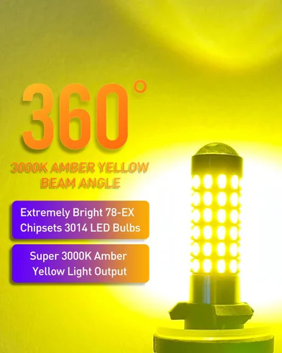Miniatura 2 de Bombilla LED antiniebla 880 3000K amarillo ámbar 300% súper brillante 1:1 tamaño mini 886 890 892 893 bombilla LED con proyector para luces