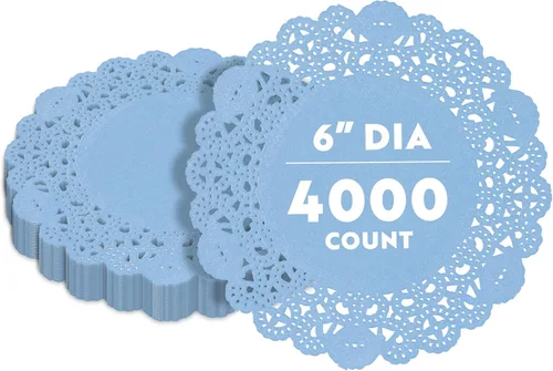 Miniatura 72 de Restaurantware Pastry Tek Blondas de Encaje de 4 x 4 Pulgadas 100 Vajilla Decorativa - Blondas de Mesa Desechables Redondas de Papel Negro