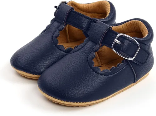 Miniatura 62 de RVROVIC Mocasines de princesa para bebé, zapatos brillantes de Mary Jane, zapatos de cuna de suela suave y ligera de primera calidad, zapatos