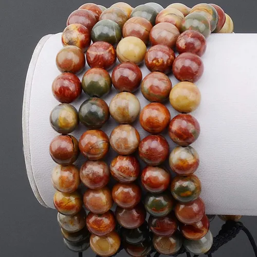 Miniatura 3 de Massive Beads - Pulsera de cuentas de cristales de macramé con poder curativo natural, unisex, ajustable, 516 pulgadas (8 mm)