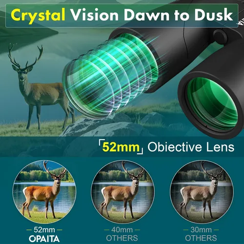 Miniatura 3 de HD - Binoculares de alta potencia de 15 x 52 pulgadas para adultos, binoculares profesionales de observación de aves con prisma BAK4 y lente FMC