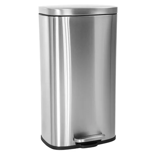 Miniatura 10 de PayLessHere Cubo de basura de acero inoxidable a prueba de huellas dactilares con cubo interior extraíble y tapas con bisagras, cubo de basura