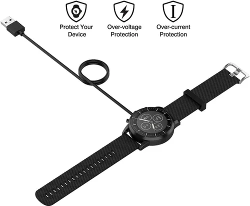 Miniatura 5 de Cargador compatible con Fossil Hybrid Smartwatch HR Accesorio Cargador rápido Cargador USB magnético - 3.3 pies (negro)