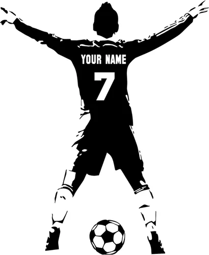 Calcomanía de pared personalizada de jugador de fútbol – Elige tu nombre y números de camisetas de jugador personalizadas, calcomanía de vinilo para
