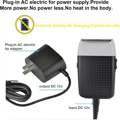Miniatura 3 de Afeitadora eléctrica con cable, afeitadora profesional de afeitado cerrado, afeitadoras de cabeza calva para hombres, cortadora