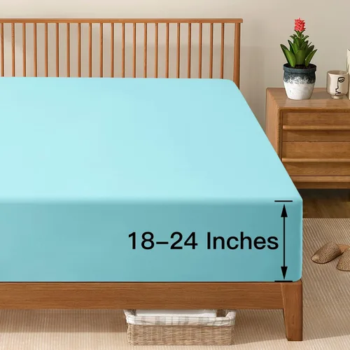 Miniatura 3 de Manyshofu Sábana Bajera de Bolsillo Extra Profundo Queen – Solo Sábana Bajera de Bolsillo Profundo de 1800 Hilos Hotel, Compatible con Colchones
