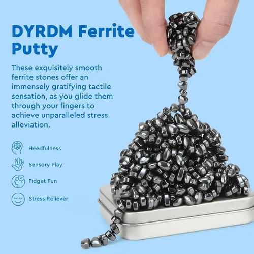 Miniatura 2 de Más de 300 masillas de ferrita originales de color negro, piedras sensoriales, para adultos para aliviar el estrés y el escritorio, artículos