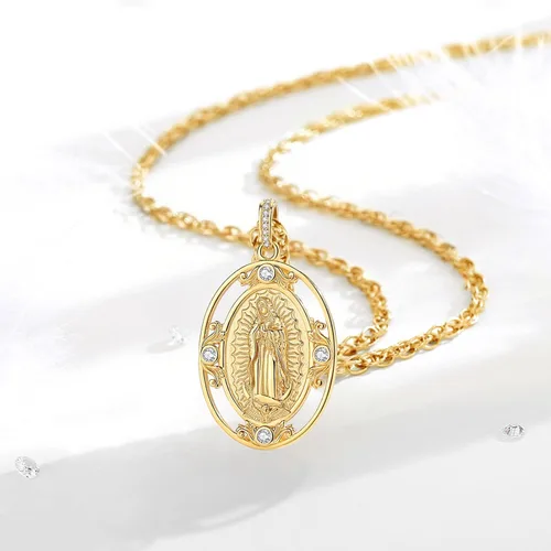 Miniatura 28 de CELESTIA Medallas de plata de ley 925 San Miguel/San Cristóbal/San Benito/San Gabriel/Virgen María/Jesús/Caravaca/Metatrón/Sello de los Siete