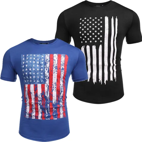 Miniatura 4 de COOFANDY Men 2 Pack Muscle Workout T Shirt Gym Bodybuilding Short Sleeve Tee Top