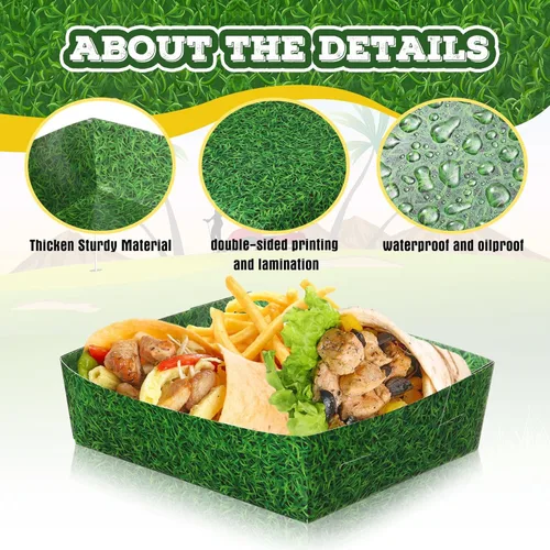 Miniatura 3 de Teling Paquete de 36 suministros para fiestas de golf, bandejas grandes de platos de golf de 5 libras, cuencos de papel, botes de comida y botes