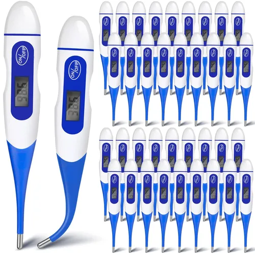 Miniatura 11 de TrelaCo Termómetro oral digital para adultos, 6 unidades, para fiebre, cuerpo basal, lectura rápida, punta flexible para la medición de temperatura