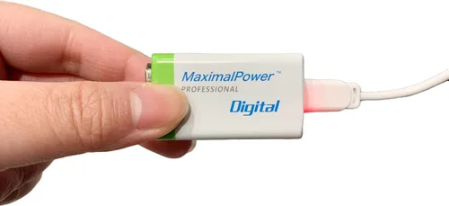 Miniatura 9 de MaximalPower Batería recargable de iones de litio de 9 V de 650 mAh con cable de carga USB tipo C para detectores de humo, alarma digital, pedales