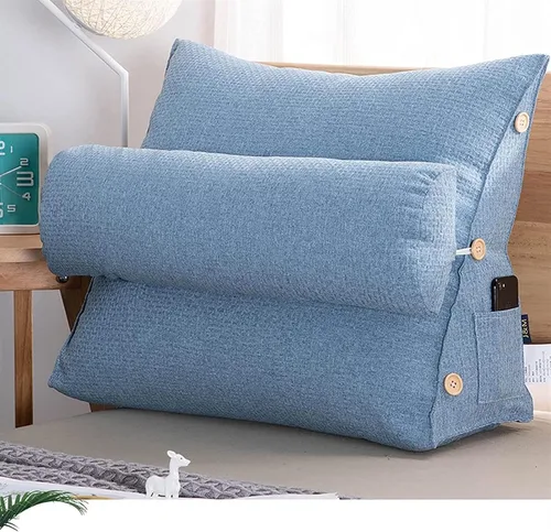 Miniatura 3 de Almohada de apoyo lumbar, almohada triangular, respaldo de cama, ajustable extraíble, cojín grande para sala de estar, ventana de bahía
