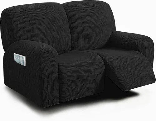 Miniatura 40 de ULTICOR - Juego de 8 fundas para sofá reclinable de jacquard, fundas para sofá reclinable elásticas para 3 cojines, gruesas, suaves, lavables Gris