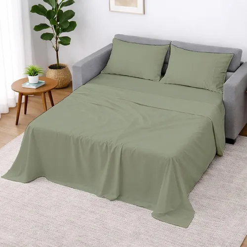 Miniatura 14 de Cottington Lane Juego de 4 piezas de sábanas para sofá cama tamaño matrimonial, 100% algodón egipcio de alta calidad para sofá cama, sofá biplaza