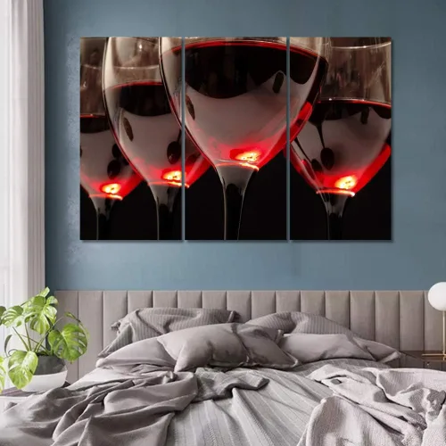 Miniatura 27 de Obra de arte para paredes del hogar, 3 paneles de letras de vino tinto, pinturas de corcho, impresiones HD, arte de pared de corcho de vino sobre