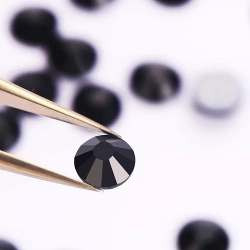 Miniatura 3 de Cristales negros redondos Hotfix de vidrio plano (SS12/3.2MM/1440pcs)