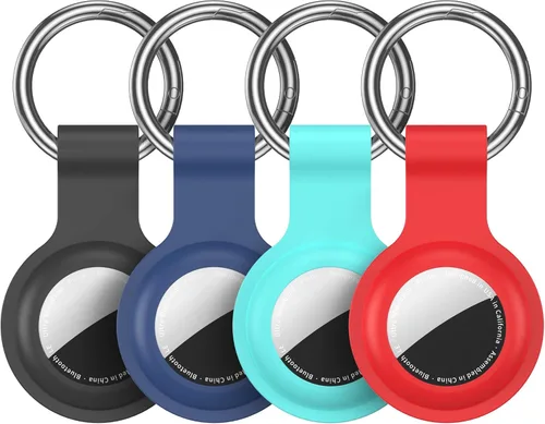 Miniatura 20 de Paquete de 4 llaveros compatibles con AirTag para AirTag de 1ª y 2ª generación, para AirTag de 1ª y 2ª generación, funda para AirTag, rastreador