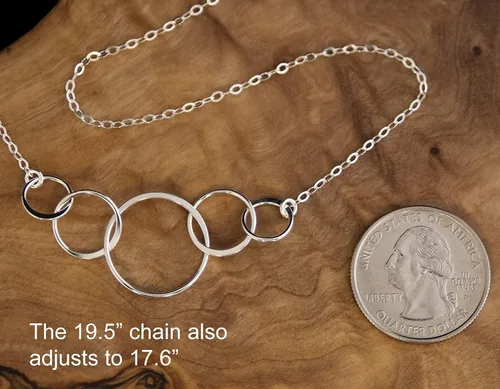 Miniatura 3 de EFYTAL Regalos para esposa, plata de ley 925, collar de 5 círculos para mamá, familia de cinco, regalo del día de la madre, regalos de cumpleaños
