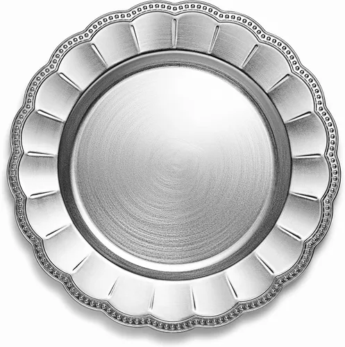 Miniatura 9 de Platos de carga de oro rosa de 13 pulgadas (juego de 6) platos de servicio de cena para fiestas, bodas, Acción de Gracias, celebraciones de Borde