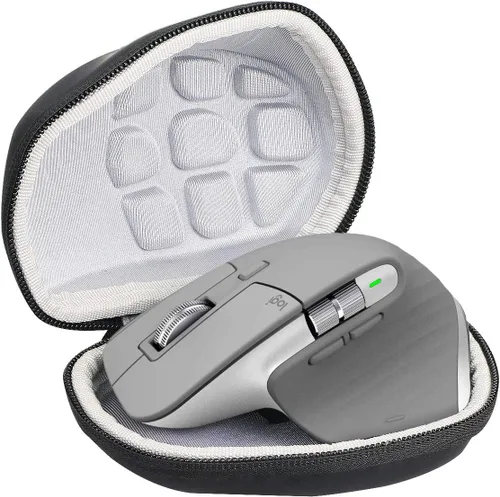 co2CREA Funda de viaje rígida de repuesto para mouse inalámbrico Logitech MX Master 2S Advanced (funda negra + interior blanco)