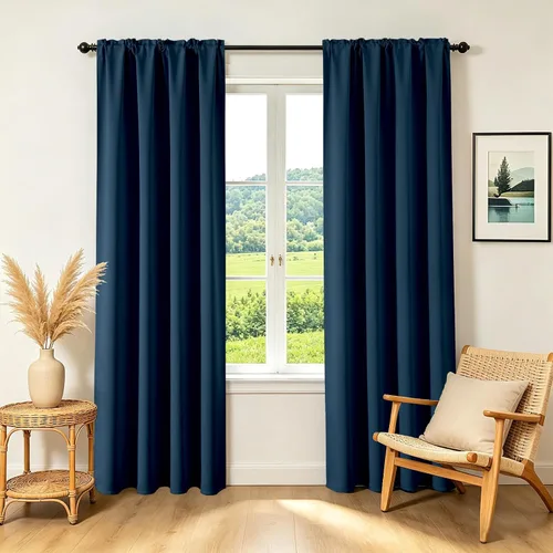 Miniatura 37 de CUCRAF - Cortinas opacas beige de 45 pulgadas, juego de 2 paneles con bolsillo para barra, cortinas para oscurecer dormitorios y sala de estar