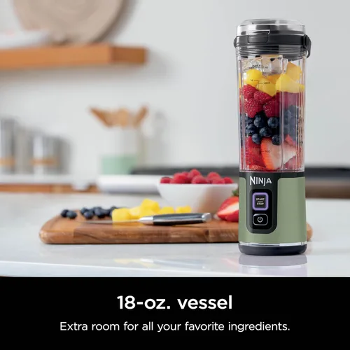 Miniatura 3 de Ninja Blast Batidora portátil, inalámbrica, recipiente de 18 onzas, licuadora personal para batidos y licuados, sin BPA, tapa a prueba de fugas