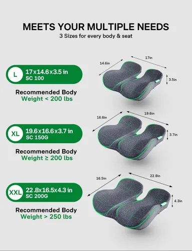 Miniatura 3 de medisana SC 100 - Cojín de asiento para sillas de oficina, asiento de automóvil, silla de ruedas, almohada para aliviar el dolor de ciática, coxis