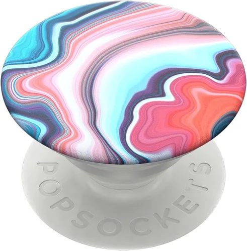 PopSockets - Agarre para teléfono con soporte expandible, agarre adhesivo, ágata con bandas