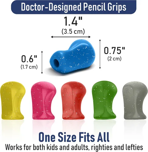 Miniatura 7 de The Pencil Grip Agarres de Lápiz con Purpurina 6 Piezas, Agarres de Lápiz para Escritura de Niños, Agarre Ergonómico de Bolígrafo para Diestros