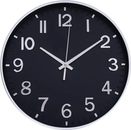 Miniatura 23 de HZDHCLH Reloj de pared de cuarzo moderno, funciona con pilas, 12 pulgadas, silencioso, sin tictac, números 3D, reloj redondo para pared, reloj