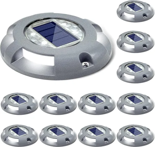 Miniatura 9 de SIEDiNLAR Luces solares para cubierta, luz LED para muelle de entrada, funciona con energía solar, marcadores de carretera impermeables para jardín