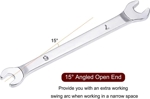 Miniatura 3 de uxcell Llave fina de extremo abierto, espejo métrico de 0.236 in x 0.276 in, acero de alto carbono, para mantenimiento doméstico y reparaciones
