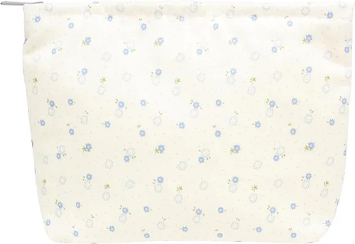 Miniatura 13 de Pazimiik Bolsa de maquillaje floral, grande, de algodón, con cremallera para bolsa de viaje, organizador de maquillaje de lona para mujeres, Algodón