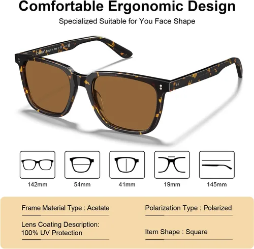 Miniatura 18 de Carfia Chic - Lentes de sol polarizados para mujer, protección UV400, marco de acetato pulido a mano