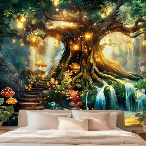 Miniatura 16 de Apdidl Tapiz de Pared Bohemio Hippie para Dormitorio Estético, Tapices de Arte Decorativo de Mandala Bohemio Indio, Colgante de Pared Vertical
