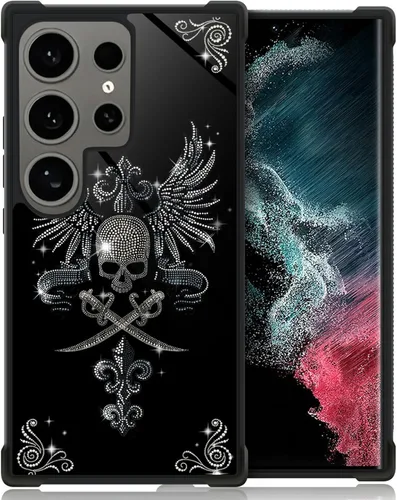 Miniatura 38 de ZHEGAILIAN Funda compatible con Samsung Galaxy S22 Ultra, funda de vidrio orgánico para niñas, mujeres y hombres, diseño de cuatro esquinas, Cabeza