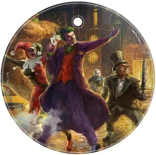 Miniatura 10 de DC Comics – Aquaman – Showdown at Gotham City Pier – Liga de la Justicia – Thomas Kinkade – Arte de vidrio con estampado de Starfire de 3.5 pulgadas